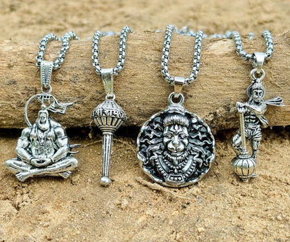 Lord Hanuman Chain With Pendant (Pack of 4) Buy 1 Get 3 Free