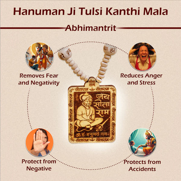 Tulsi Kanthi Mala With Hanuman Pendant for Men Wood Locket Set(Pack Of 1)