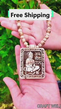 Tulsi Kanthi Mala With Hanuman Pendant for Men Wood Locket Set(Pack Of 1)